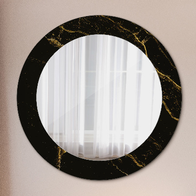 Miroir rond avec décoration Marbre noir