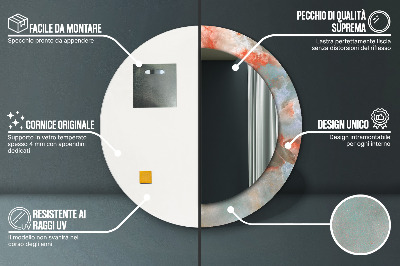 Miroir rond imprimé Marbres d'onyx