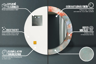 Miroir rond imprimé Marbres d'onyx