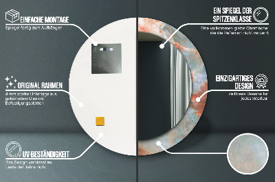 Miroir rond imprimé Marbres d'onyx