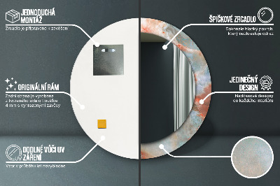 Miroir rond imprimé Marbres d'onyx