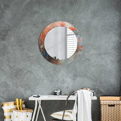 Miroir rond imprimé Marbres d'onyx