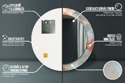 Miroir rond imprimé Marbres d'onyx