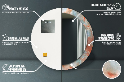 Miroir rond imprimé Marbres d'onyx