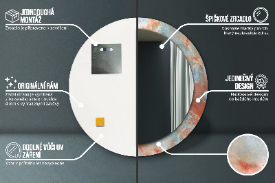 Miroir rond imprimé Marbres d'onyx