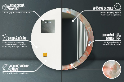Miroir rond imprimé Marbres d'onyx