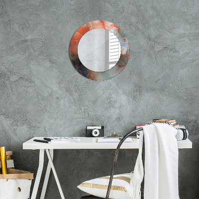 Miroir rond imprimé Marbres d'onyx