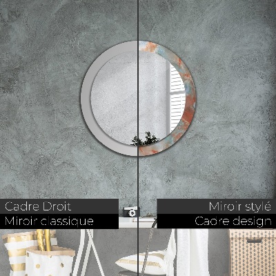Miroir rond imprimé Marbres d'onyx