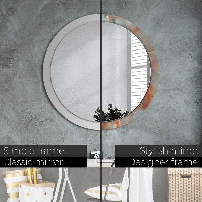 Miroir rond imprimé Marbres d'onyx