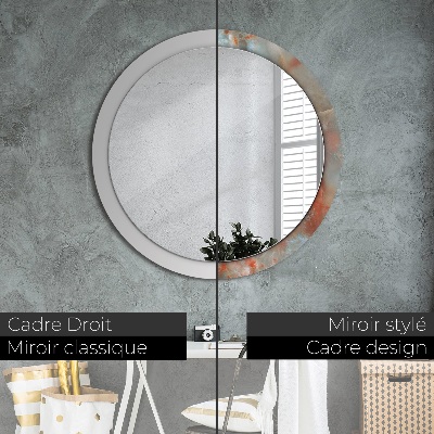 Miroir rond imprimé Marbres d'onyx