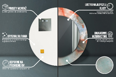 Miroir rond imprimé Marbres d'onyx