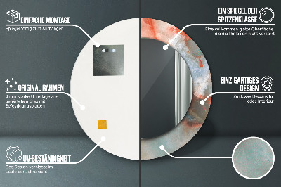 Miroir rond imprimé Marbres d'onyx