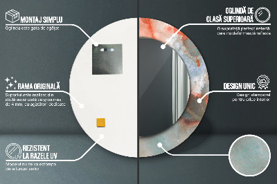 Miroir rond imprimé Marbres d'onyx