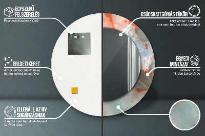 Miroir rond imprimé Marbres d'onyx