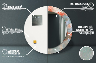 Miroir rond imprimé Marbres d'onyx