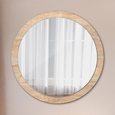 Miroir rond avec décoration Texture du bois