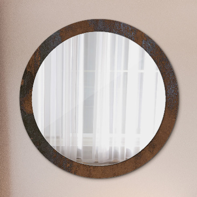 Miroir rond avec décoration Rustique métallique