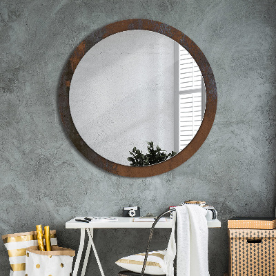 Miroir rond avec décoration Rustique métallique