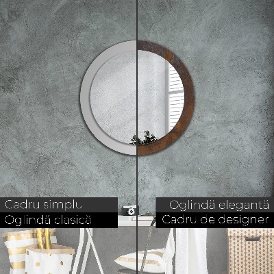 Miroir rond avec décoration Rustique métallique