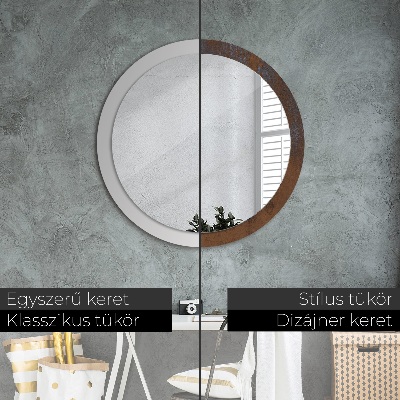 Miroir rond avec décoration Rustique métallique
