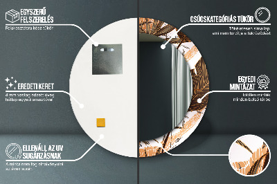 Miroir rond imprimé Feuilles de palmier
