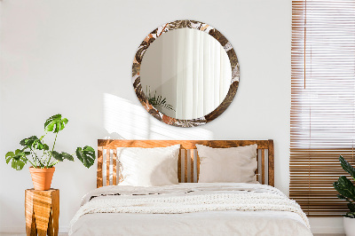 Miroir rond imprimé Feuilles de palmier