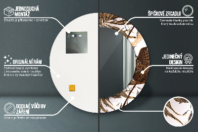 Miroir rond imprimé Feuilles de palmier