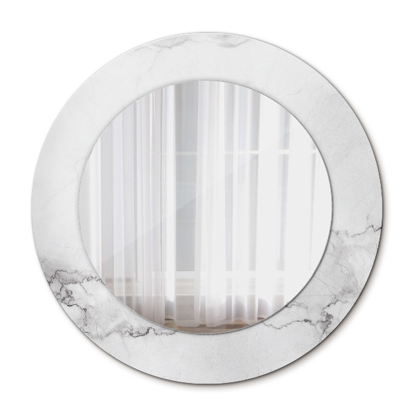 Miroir rond avec décoration Marbre blanc