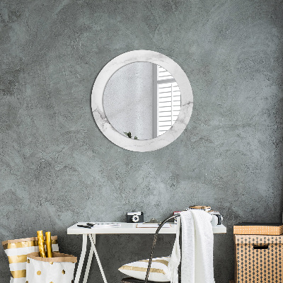 Miroir rond avec décoration Marbre blanc