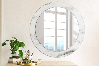 Miroir rond avec décoration Marbre blanc