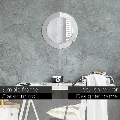 Miroir rond avec décoration Marbre blanc