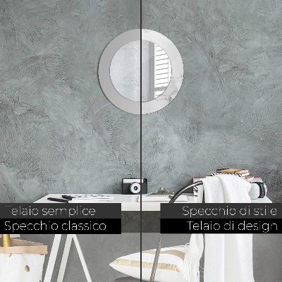 Miroir rond avec décoration Marbre blanc