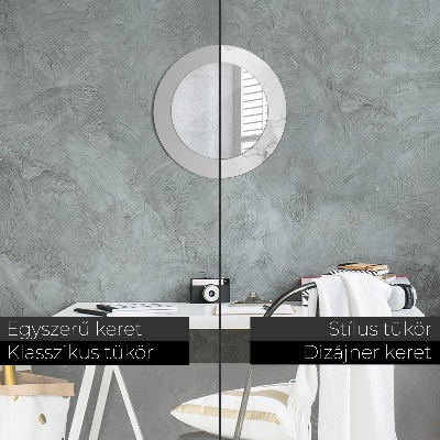 Miroir rond avec décoration Marbre blanc