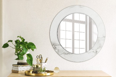 Miroir rond avec décoration Marbre blanc