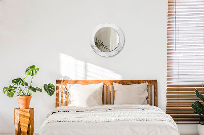 Miroir rond avec décoration Marbre blanc