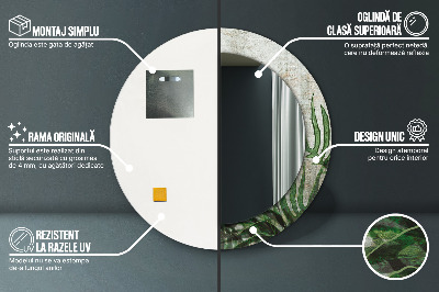 Miroir rond imprimé Feuilles de fougère