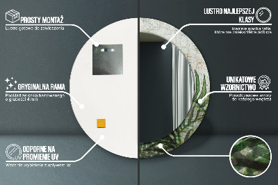 Miroir rond imprimé Feuilles de fougère