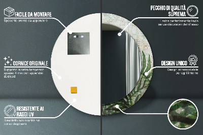 Miroir rond imprimé Feuilles de fougère