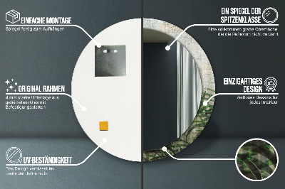 Miroir rond imprimé Feuilles de fougère
