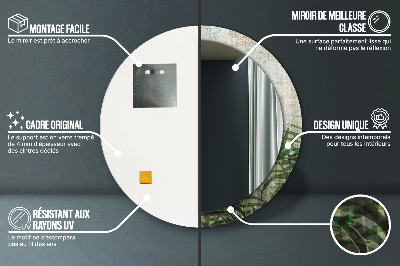 Miroir rond imprimé Feuilles de fougère