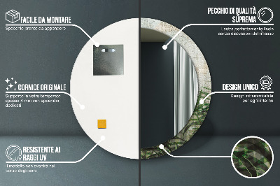 Miroir rond imprimé Feuilles de fougère