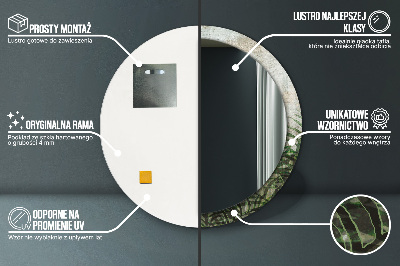 Miroir rond imprimé Feuilles de fougère