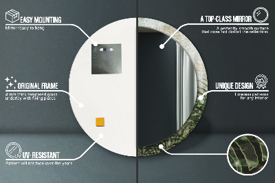 Miroir rond imprimé Feuilles de fougère