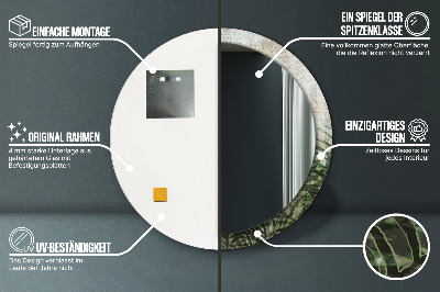 Miroir rond imprimé Feuilles de fougère