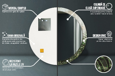 Miroir rond imprimé Feuilles de fougère