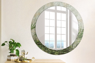 Miroir rond imprimé Feuilles de fougère