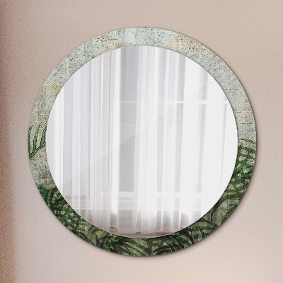 Miroir rond imprimé Feuilles de fougère