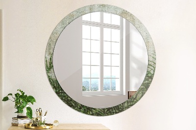 Miroir rond imprimé Feuilles de fougère