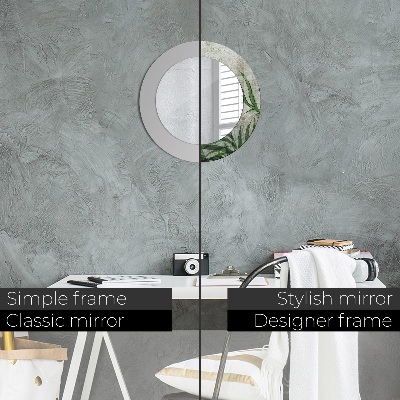 Miroir rond imprimé Feuilles de fougère