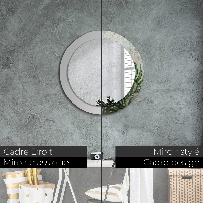 Miroir rond imprimé Feuilles de fougère